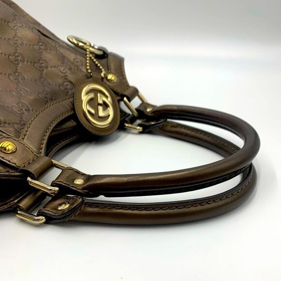 Auth GUCCI Guccisima Bronze Metallic Sukey Handbag Preloved Excellent Condition. - Picture 8 of 13